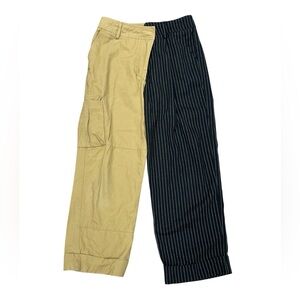 Choosy Two-Tone Cargo and Pinstripe Pants